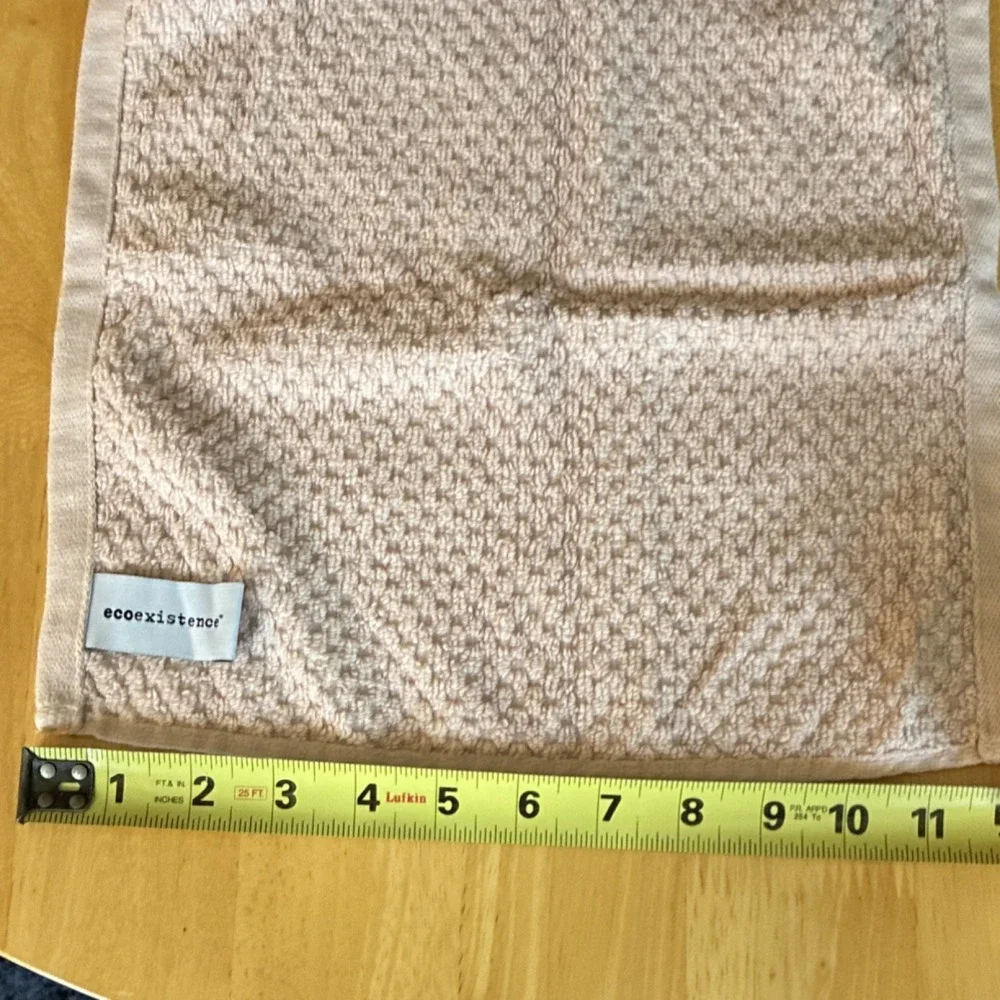 Set of 2 ecoexistence Light Pink/Dusty RoseCotton Textured Washcloths 12x12